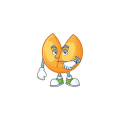 Sticker - cartoon character design of chinese fortune cookie on a waiting gesture