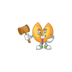 Poster - Smart Judge chinese fortune cookie in mascot cartoon character style