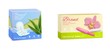 © Siberian Art - Feminine hygiene tampon sanitary pads packaging boxes, vector illustration