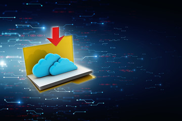 Poster - 3d rendering cloud  folder network  