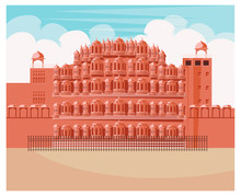 Rajasthan Tourism Hawa Mahal Vector