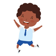 Sticker - cute afro student boy character