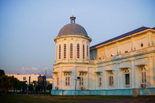 Landscape View Of An Old Mosque At Muar, Johor During Sunset