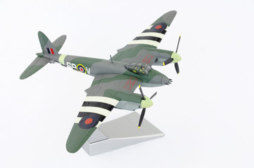 Corgi aviation archive collection die-cast metal De Havilland Mosquito fighter bomber 1/72 model display aircraft with D Day black and white stripe markings