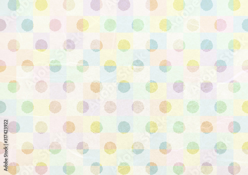 カラフルポップな水玉和紙テクスチャ背景素材 Stock Illustration Adobe Stock