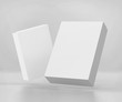 © Pixelica21 - Blank white software box Mockup, medium size Cardboard package box, 3d rendering isolated on light gray background, ready for your design