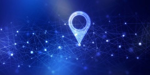Aufkleber - 2d rendering Red map pointer