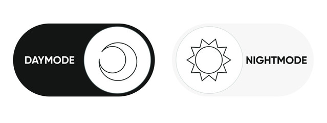 Poster - On Off Switch Element for Mobile App, Web Design, Animation. Light and Dark Buttons. Light and Dark Buttons. Vector illustration