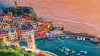 Vernazza colorful city on the seashore