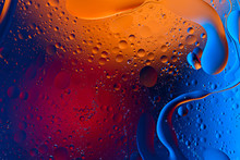 Abstract Colorful Background, Texture Of Oil Drops On Water Surface For Wallpaper, Banner