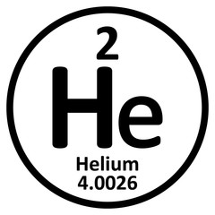 Wall Mural - Periodic table element helium icon.