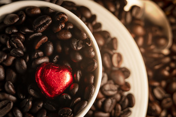 Wall Mural - valentine day with coffee photography background