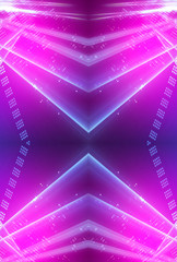 Ultraviolet abstract light. Light element, light line. Violet and pink gradient. Modern background, neon light. Empty stage, spotlights, neon. Abstract futuristic neon background.