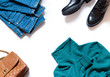 © mariarom - Stylish casual warm clothes and accessories for everyday wear flat lay. Top view online shopping concept. Copy space