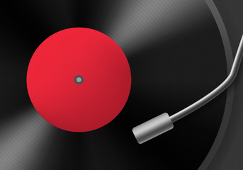 Canvas Print - Realistic 3d Detailed Retro Vinil Record Player Closeup. Vector