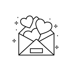 Poster - Mail, heart icon. Simple line, outline vector of love icons for ui and ux, website or mobile application