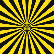 Seamless Grunge Security Yellow Black Diagonal Sun Burst Stripes. Safety Danger Signs.Warn Caution Symbol. Isolated On White Background.v
