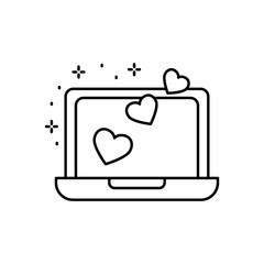 Poster - Notebook, heart icon. Simple line, outline vector of love icons for ui and ux, website or mobile application