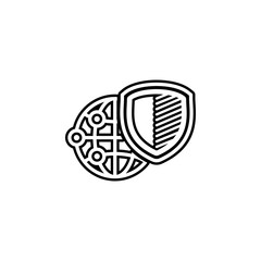 Poster - lobal network protection icon. Element of seo and development icon with name for mobile concept and web apps. Detailed lobal network protection icon can be used for web and mobile on white background