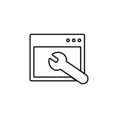Poster - website services icon. Element of seo and development icon with name for mobile concept and web apps. Detailed website services icon can be used for web and mobile on white background
