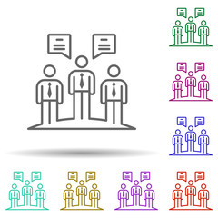 Poster - Staff, team, chat in multi color style icon. Simple thin line, outline vector of team work icons for ui and ux, website or mobile application