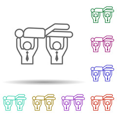 Poster - Staff, team, congratulation in multi color style icon. Simple thin line, outline vector of team work icons for ui and ux, website or mobile application