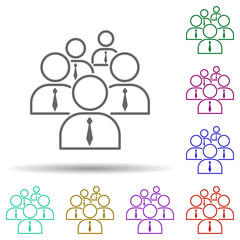 Poster - Collaboration, office, staff in multi color style icon. Simple thin line, outline vector of team work icons for ui and ux, website or mobile application