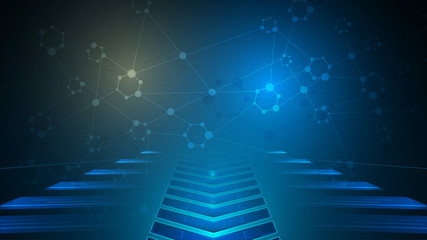 Poster - tech science innovation futuristic sci fi background design concept