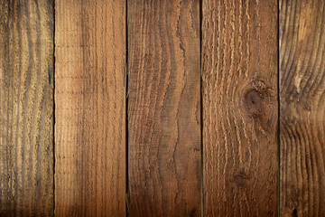 brown wood barn wall plank texture background, top view of old wooden table