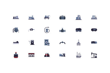 Wall Mural - Isolated oil industry icon set vector design