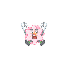 Poster - An icon character of chinese pink flower style with shocking gesture