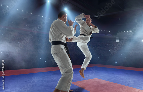 Dekoracja na wymiar  zawodnicy-karate-na-tatami-mistrzostwa-walki