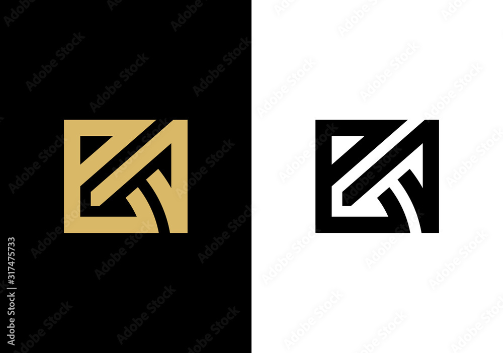 Image vectorielle Stock Outstanding BA initial based letter logo icon ...