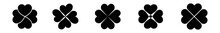 Shamrock Icon Black | Shamrocks | Four Leaf Clover | Irish Symbol | St. Patrick's Day Logo | Luck Sign | Isolated | Variations