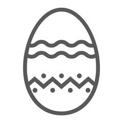 Wall Mural - Easter Egg line icon, easter and holiday, decoration egg sign, vector graphics, a linear pattern on a white background, eps 10.