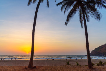 Wall Mural - Sunset on Kudle Beach in Gokarna. India