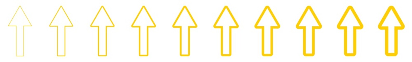 Wall Mural - arrow icon line yellow | arrows | infographic illustration | direction shape symbol | pointer logo |