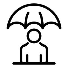 Wall Mural - Protect umbrella icon. Outline protect umbrella vector icon for web design isolated on white background
