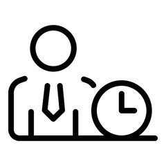 Poster - Office work time icon. Outline office work time vector icon for web design isolated on white background