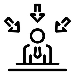 Poster - Office man concentration icon. Outline office man concentration vector icon for web design isolated on white background