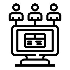 Poster - remarketing network icon. outline remarketing network vector icon for web design isolated on white b