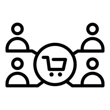 Marketing group icon. Outline marketing group vector icon for web design isolated on white background