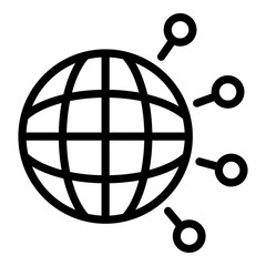 Poster - Global advertising icon. Outline global advertising vector icon for web design isolated on white background