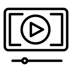 Poster - Video player icon. Outline video player vector icon for web design isolated on white background