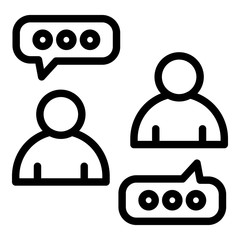 Poster - Digital chat icon. Outline digital chat vector icon for web design isolated on white background