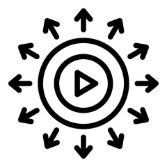 Poster - Global video story icon. Outline global video story vector icon for web design isolated on white background