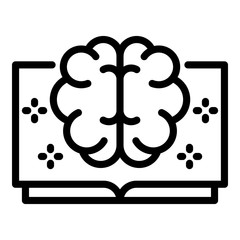 Poster - Ai open smart book icon. Outline ai open smart book vector icon for web design isolated on white background