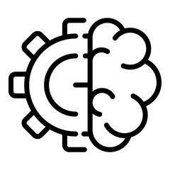 Poster - Gear ai brain icon. Outline gear ai brain vector icon for web design isolated on white background
