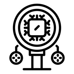 Poster - Ai magnify glass icon. Outline ai magnify glass vector icon for web design isolated on white background