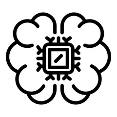 Poster - system ai brain icon. outline system ai brain vector icon for web design isolated on white backgroun